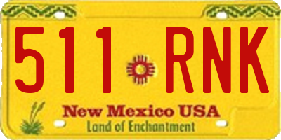 NM license plate 511RNK