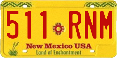 NM license plate 511RNM