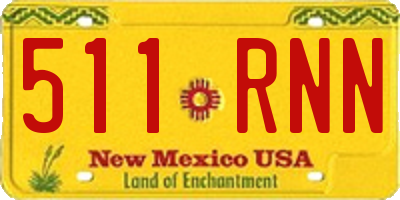 NM license plate 511RNN