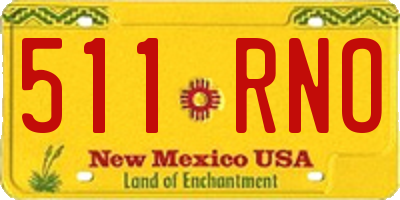 NM license plate 511RNO