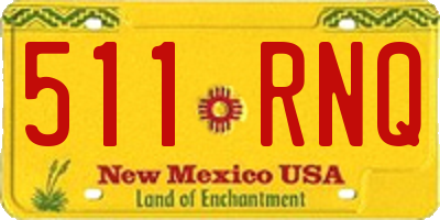 NM license plate 511RNQ