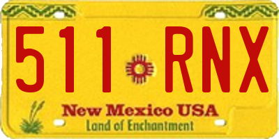 NM license plate 511RNX