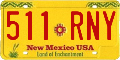 NM license plate 511RNY