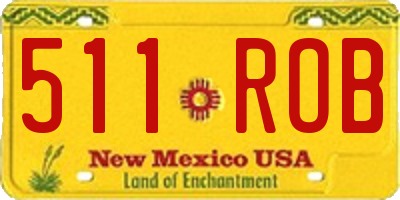 NM license plate 511ROB