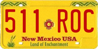 NM license plate 511ROC