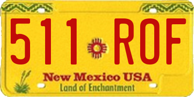 NM license plate 511ROF