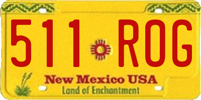 NM license plate 511ROG