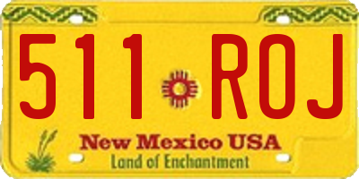 NM license plate 511ROJ