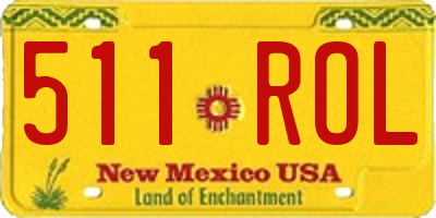 NM license plate 511ROL