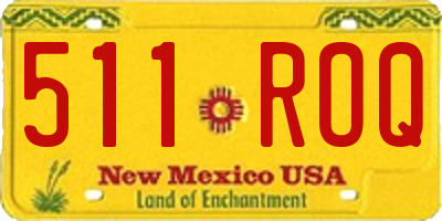 NM license plate 511ROQ