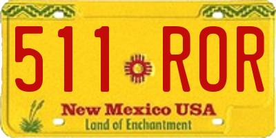 NM license plate 511ROR