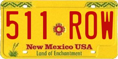 NM license plate 511ROW