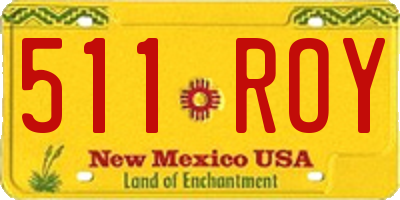 NM license plate 511ROY