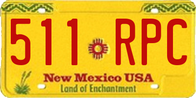NM license plate 511RPC