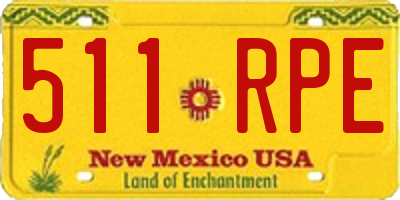 NM license plate 511RPE