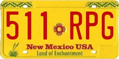 NM license plate 511RPG
