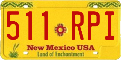NM license plate 511RPI