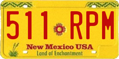 NM license plate 511RPM