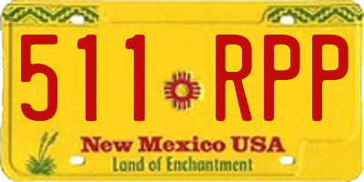 NM license plate 511RPP