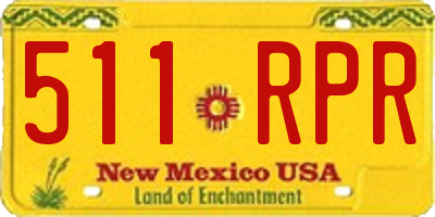 NM license plate 511RPR