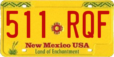 NM license plate 511RQF