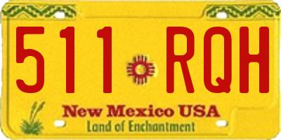 NM license plate 511RQH