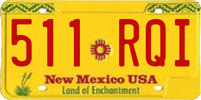 NM license plate 511RQI