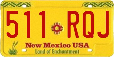 NM license plate 511RQJ
