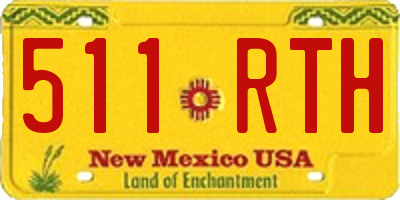 NM license plate 511RTH