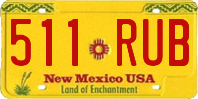 NM license plate 511RUB