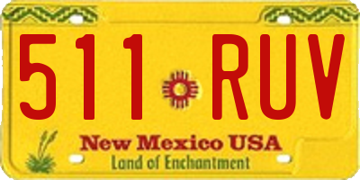 NM license plate 511RUV