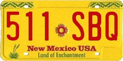 NM license plate 511SBQ