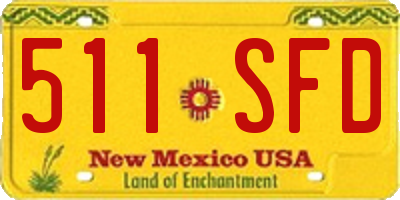 NM license plate 511SFD