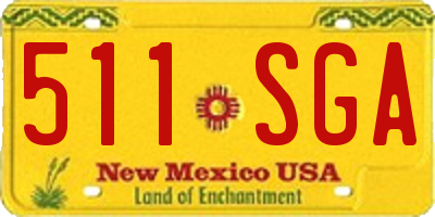 NM license plate 511SGA