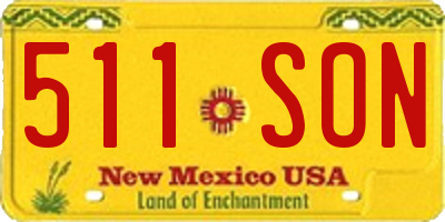 NM license plate 511SON