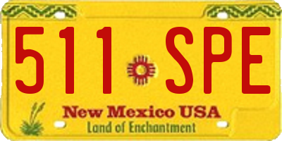 NM license plate 511SPE