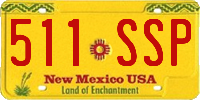 NM license plate 511SSP