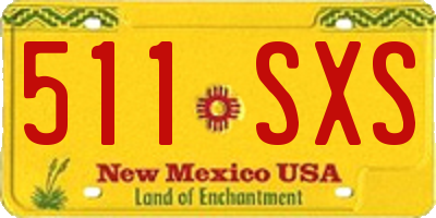 NM license plate 511SXS
