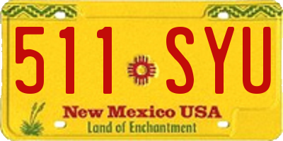 NM license plate 511SYU