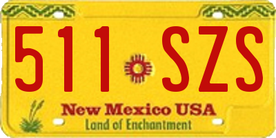 NM license plate 511SZS