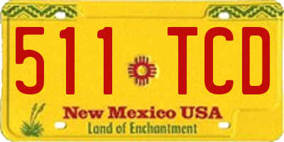 NM license plate 511TCD