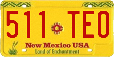 NM license plate 511TEO