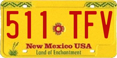 NM license plate 511TFV