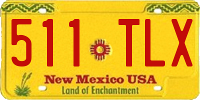 NM license plate 511TLX