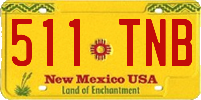 NM license plate 511TNB
