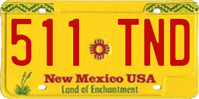 NM license plate 511TND