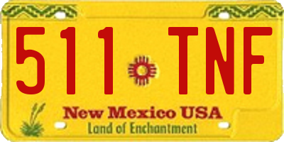 NM license plate 511TNF
