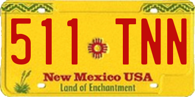 NM license plate 511TNN