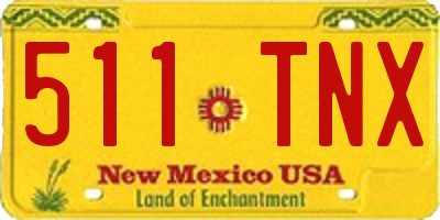 NM license plate 511TNX