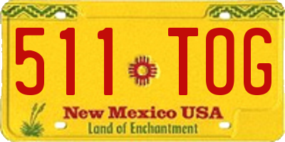 NM license plate 511TOG
